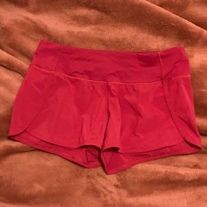 LuluLemon Red SpeedUp Shorts, Sz 8